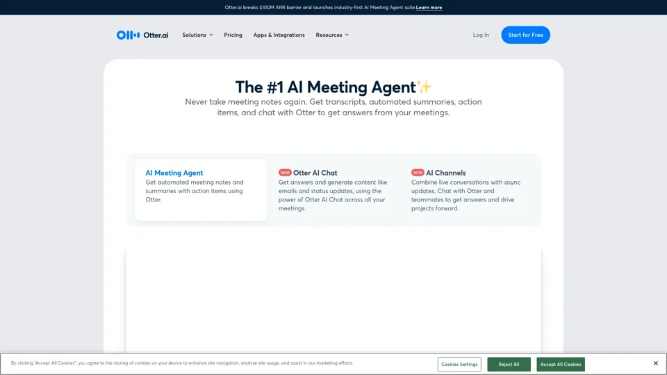 Otter: #1 AI Meeting Agent for Notes, Transcripts, Insights