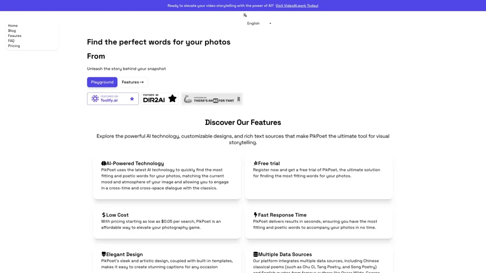 PikPoet | Bridges the gap between your photos and perfect captions.