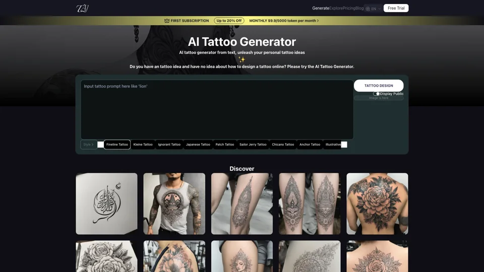 Free AI Tattoo Generator - Design Your Tattoo Online by Advanced AI