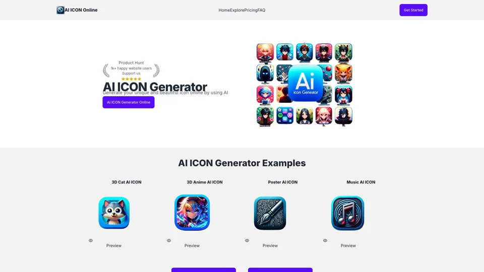 AI ICON Online - Generate your unique and beautiful icon Free