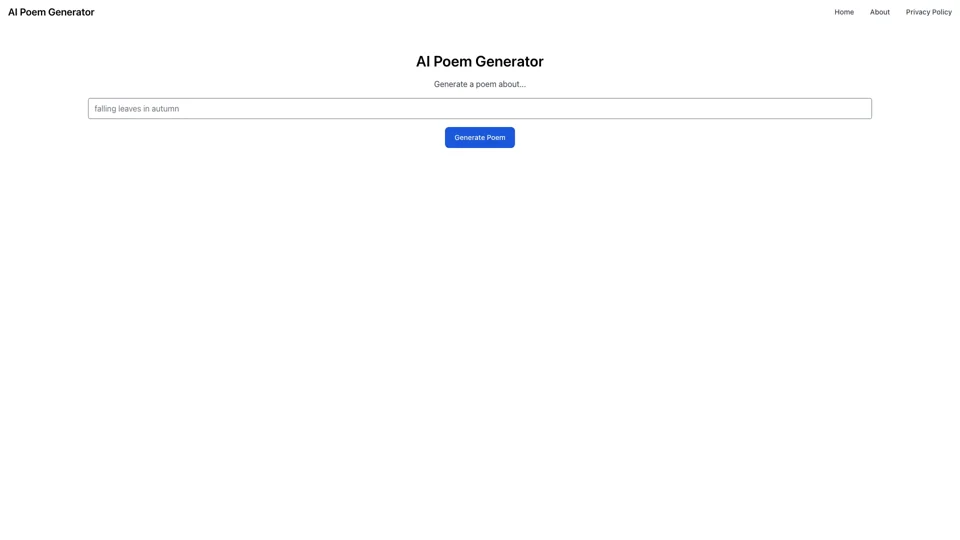 AI Poem Generator - Write a rhyming poem with our free AI poem maker