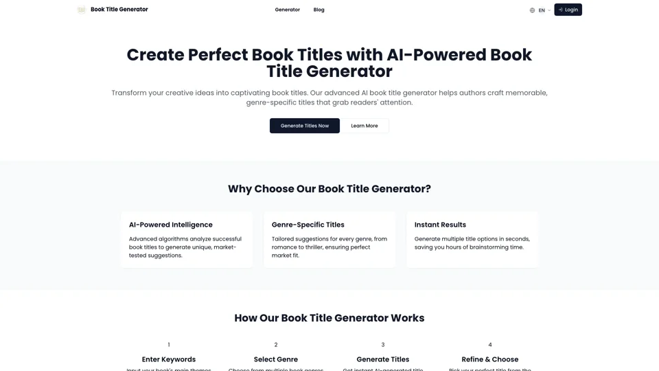 AI Book Title Generator | Create Perfect Book Titles Instantly | Book Title Generator