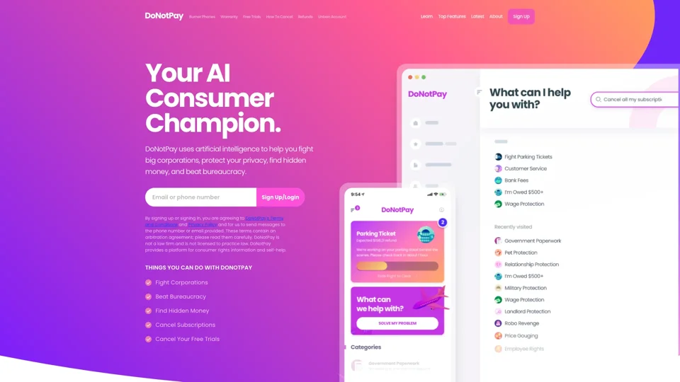 DoNotPay - Your AI Consumer Champion
