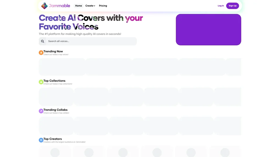 Jammable | Create AI Covers with your Favorite Voices!