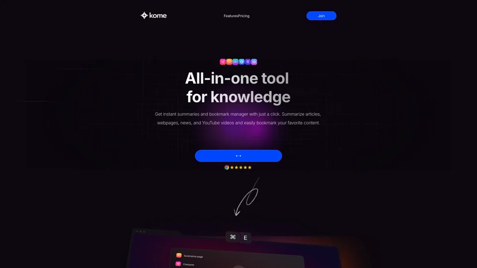 Kome: AI Summary and Bookmark Extension
