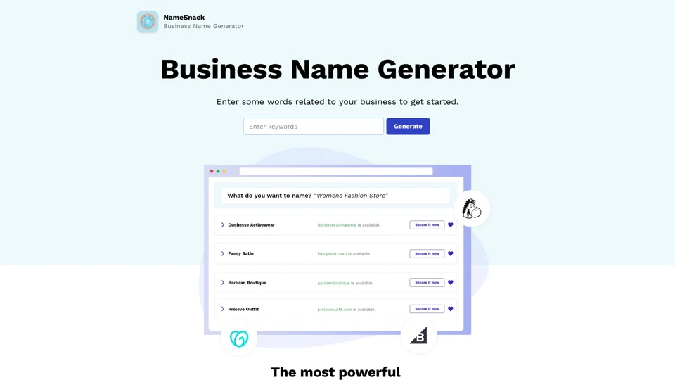 NameSnack - Business Name Generator