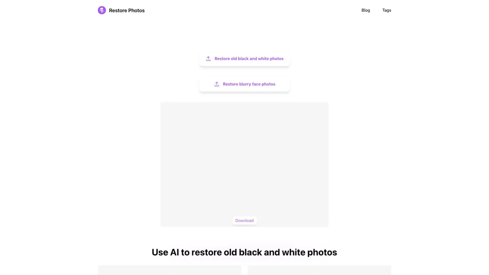 Restore Photos | Use AI to restore old black and white photos and blurry face photos