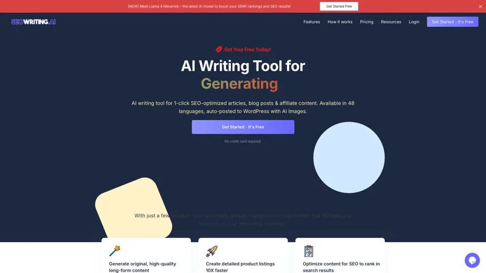 SEO WRITING - AI Writing Tool for 1-Click SEO Articles