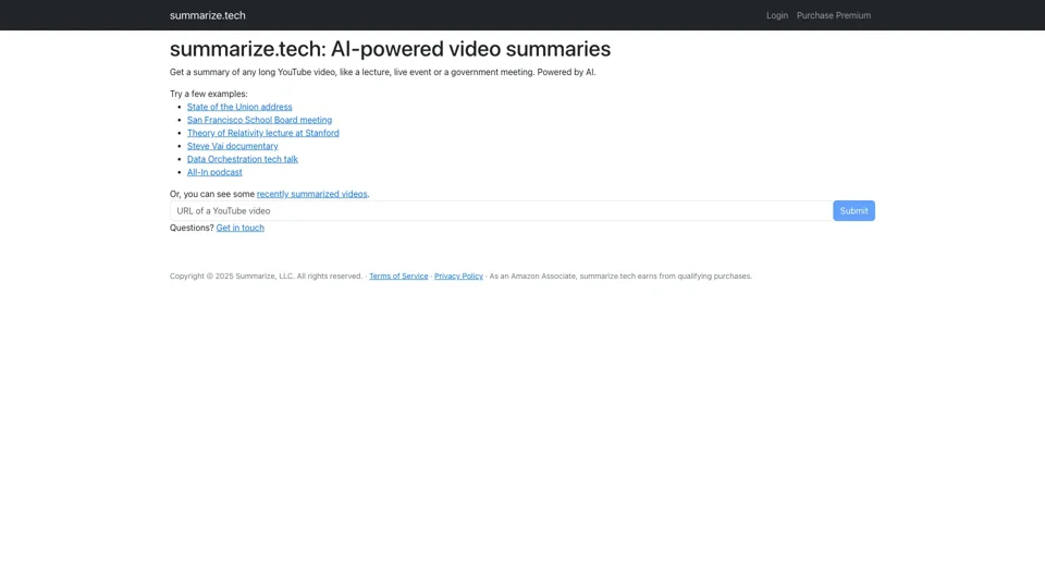 summarize.tech: AI-powered video summaries