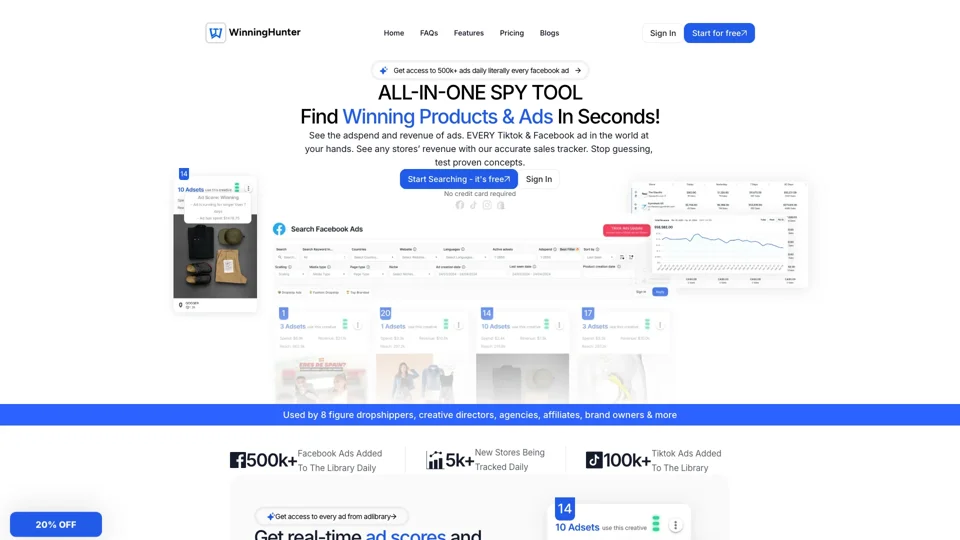 Winning Hunter - All-In-One Ecommerce Spytool