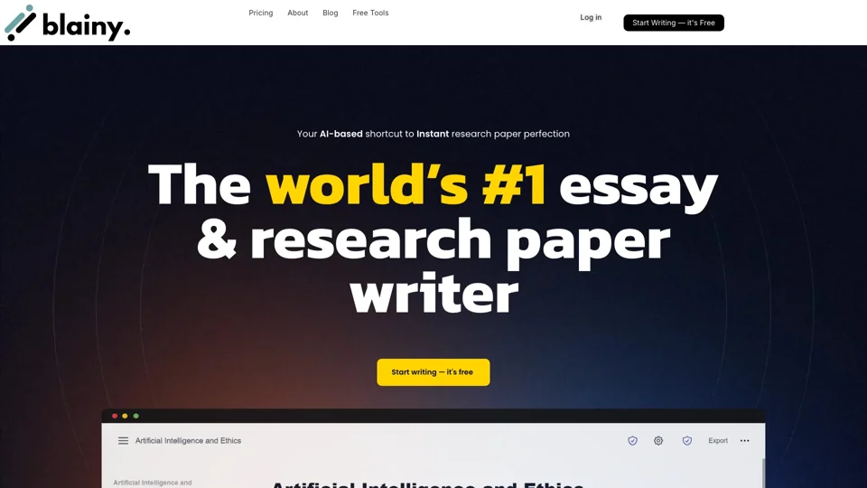 Blainy — The world’s #1 research paper writer