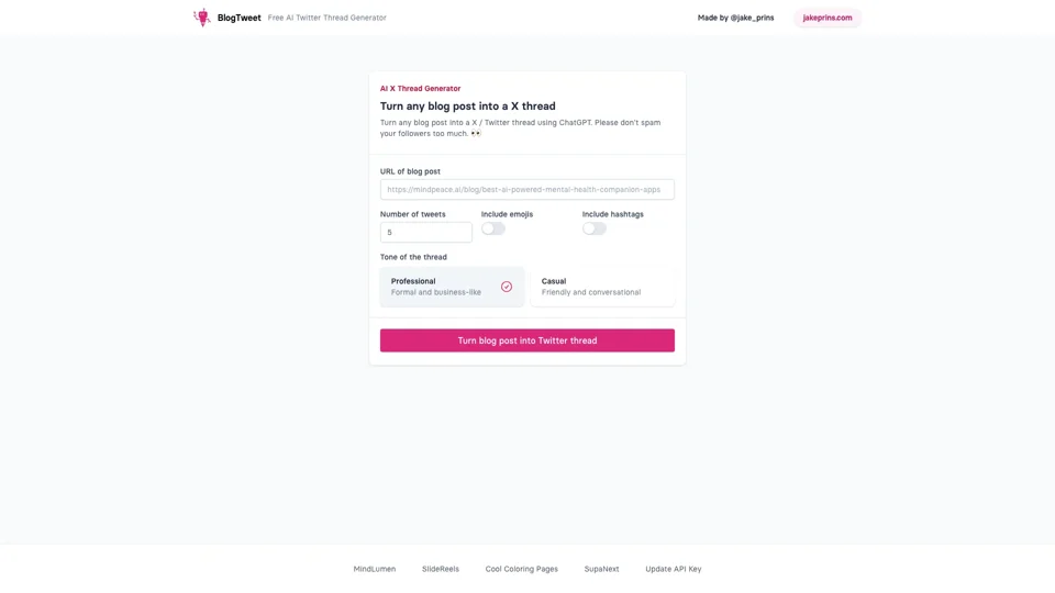 BlogTweet - Turn a blog post into a thread