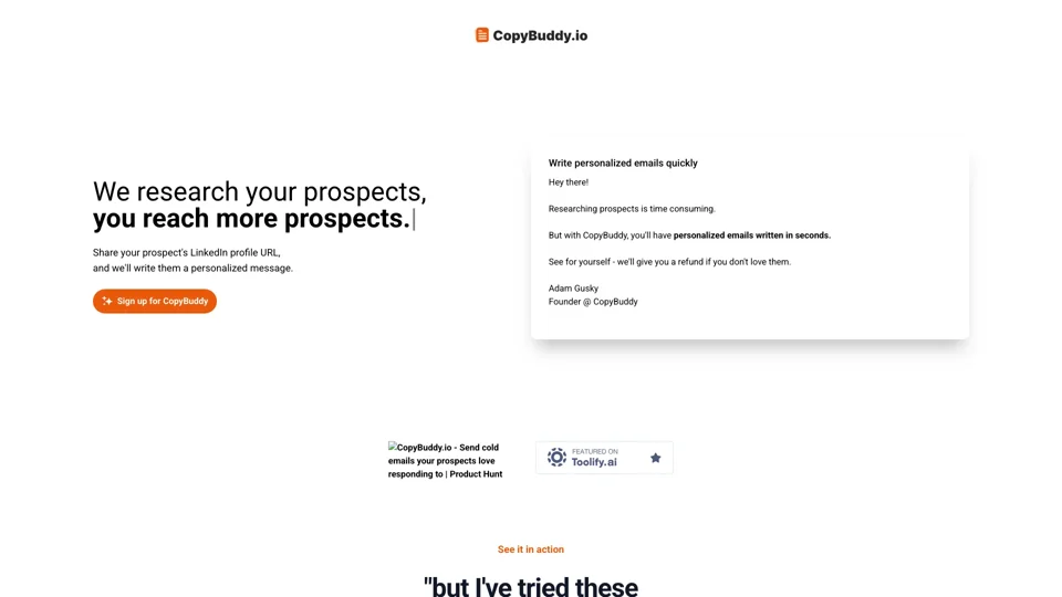 Write email copy in seconds