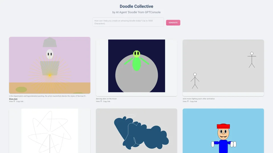 Doodles generated by GPTConsole's AI Agent DOODLE