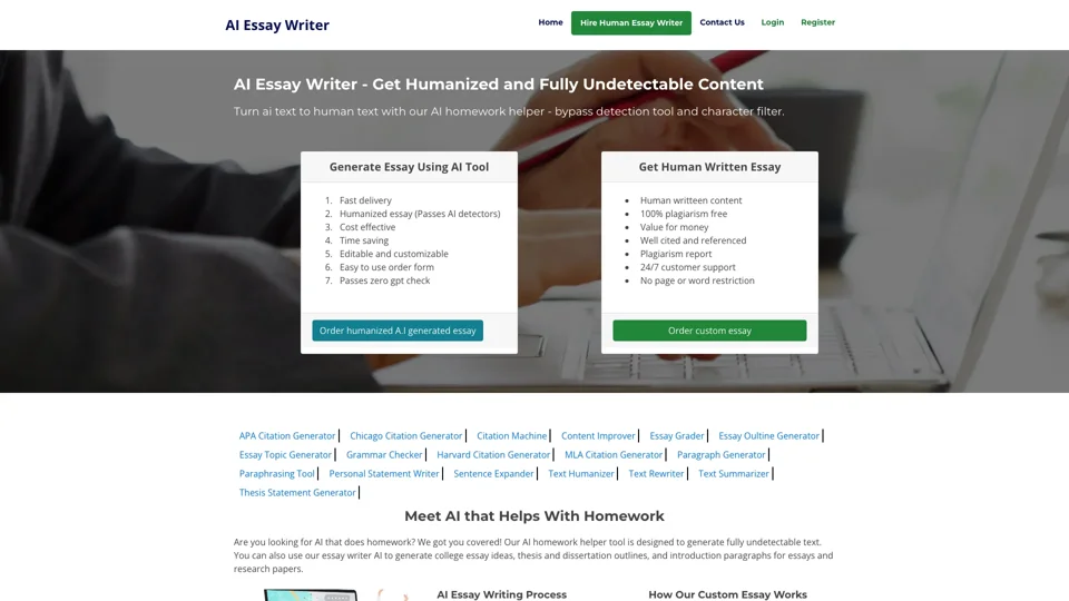 AI Essay Writer - Get Humanized and Fully Undetectable Text