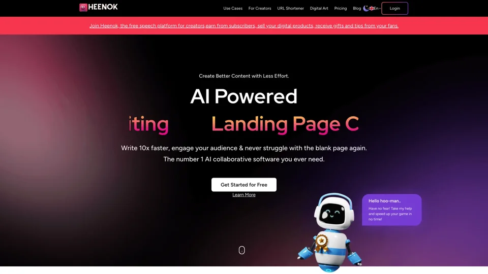 Heenok | Best AI Writer Copywriting ChatGPT Alternative Image Generation Tool