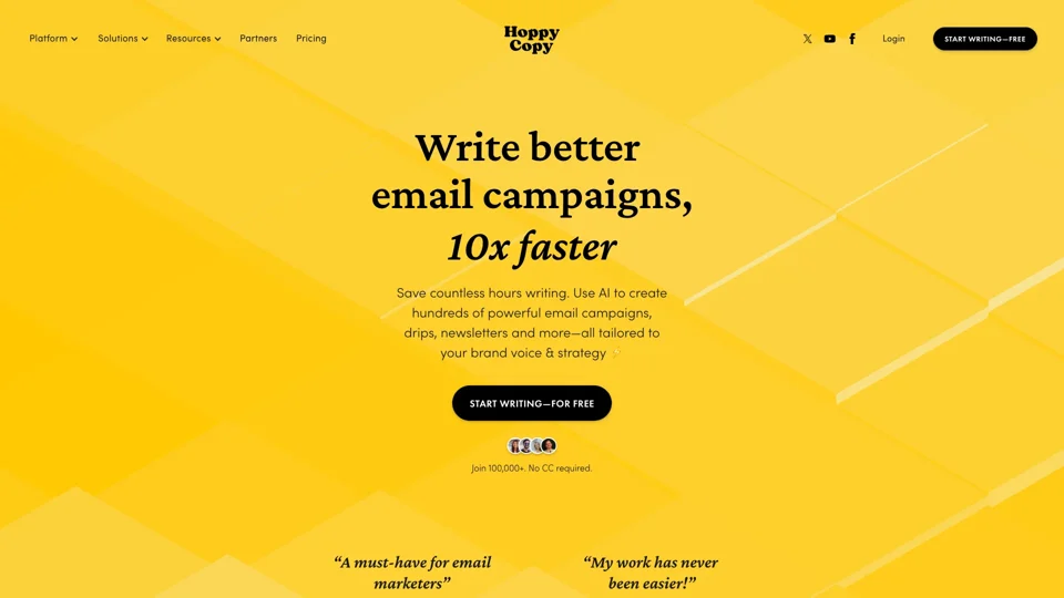 Hoppy Copy: AI Writing, Email Marketing & Automation Platform