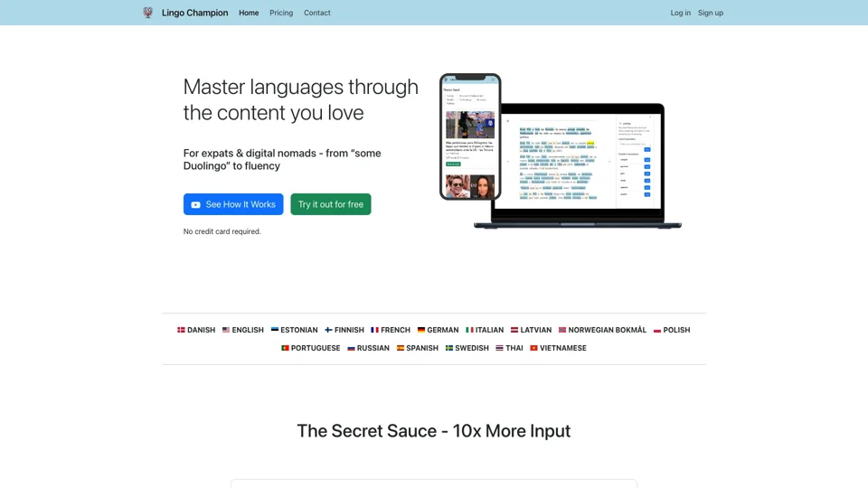 Lingo Champion - master languages through the content you love