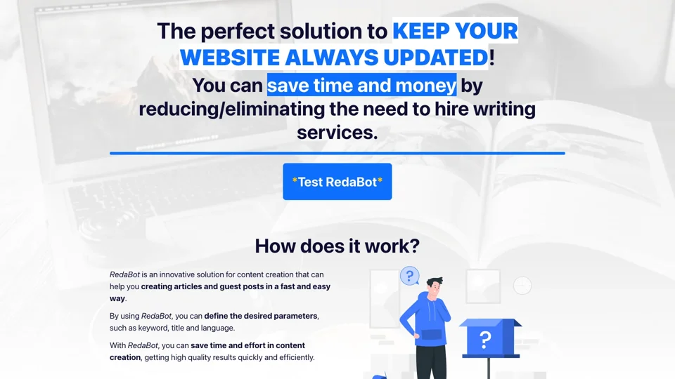 RedaBot - The Virtual Writer that will help you to create content for your website