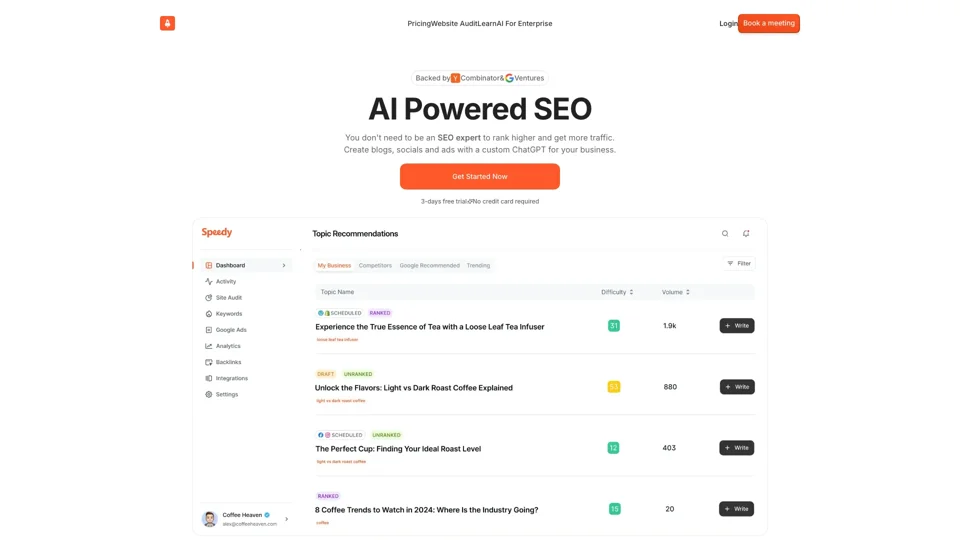 Speedy AI Powered Content Marketing for Your Business