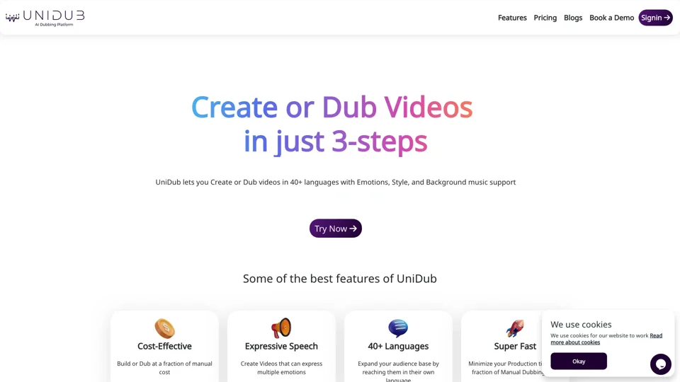 UniDub - Multi-Lingual AI Dubbing Platform
