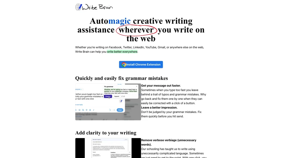Writing helper and grammar checker 📝 Write Brain