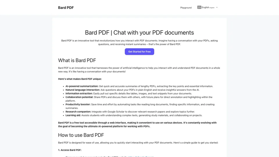 Bard PDF | Chat with your PDF documents - Bard PDF