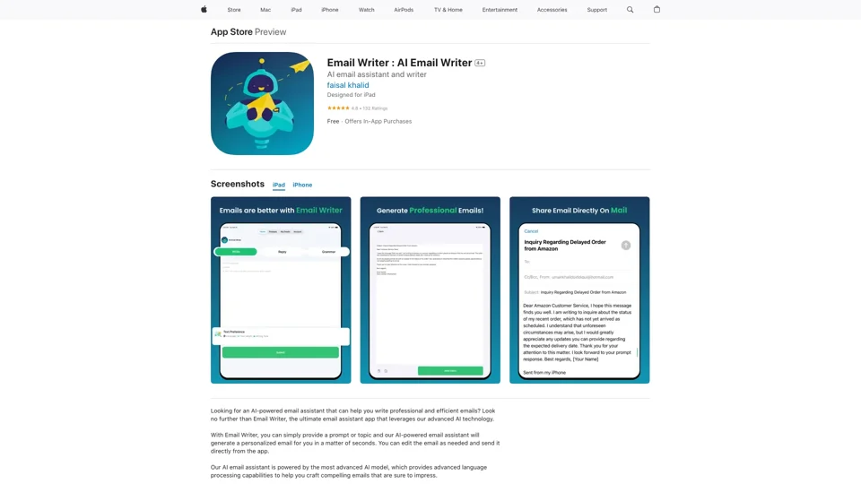 ‎Email Writer : AI Email Writer on the App Store