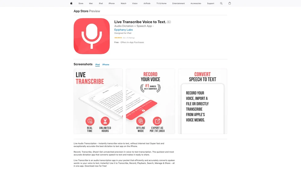 ‎Live Transcribe Voice to Text. on the App Store