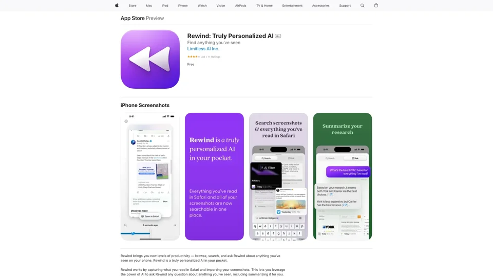 ‎Rewind: Truly Personalized AI on the App Store
