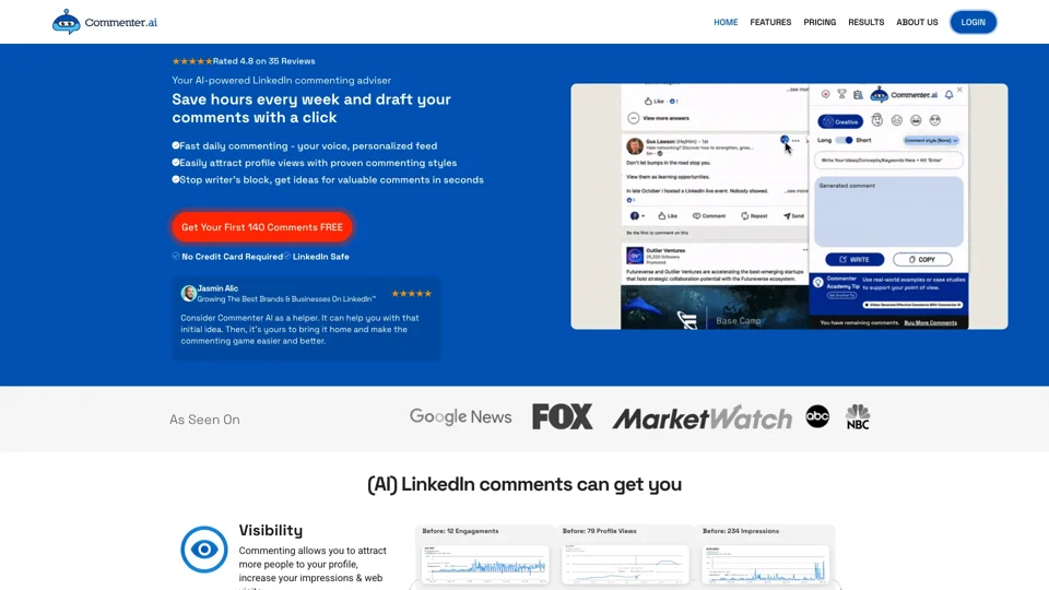 LinkedIn Comments with AI That Save You Hours | Commenter AI