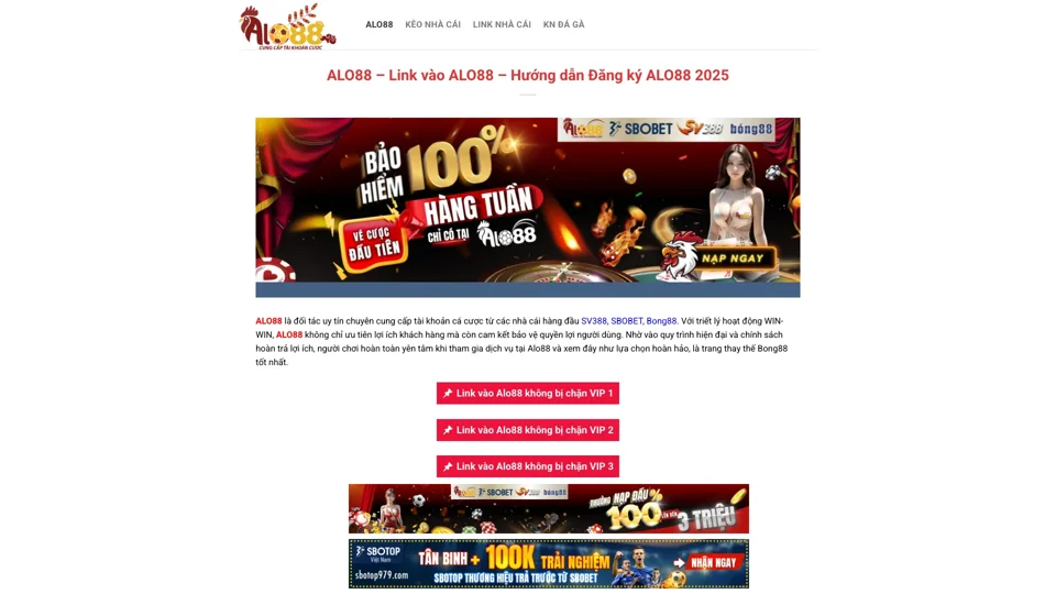 ALO88 - Trang Thay Thế Bong88 - Sbobet Không Bị Chặn 2025