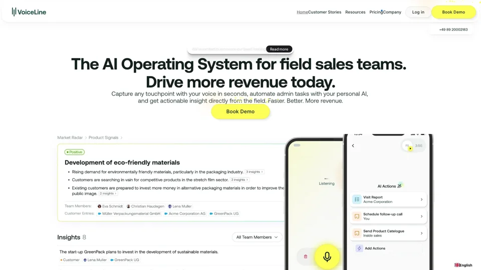 VoiceLine | AI-Based Field Sales Revenue Intelligence