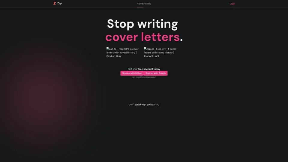 Zap - Cover Letters
