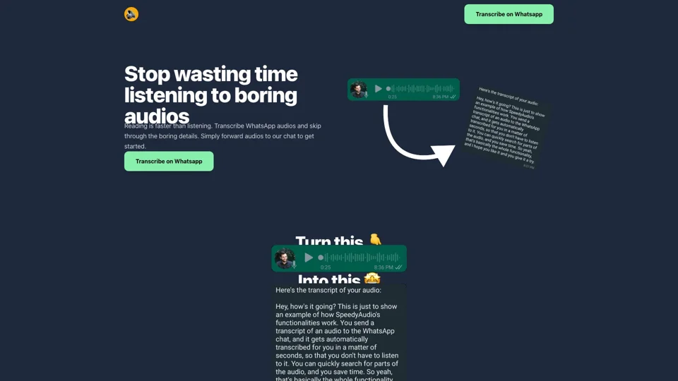 Transcribe your WhatsApp audios | SpeedyAudios