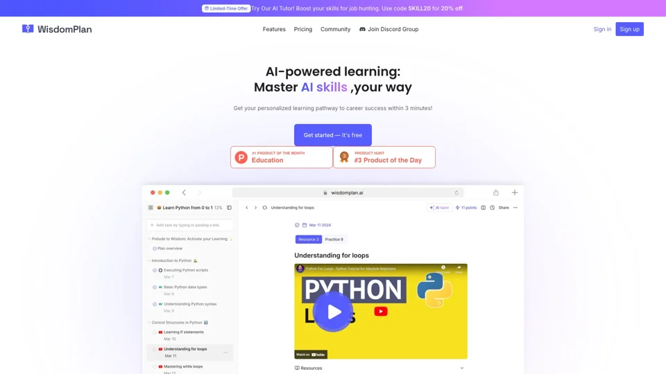 WisdomPlan: Your AI-Powered Learning Companion