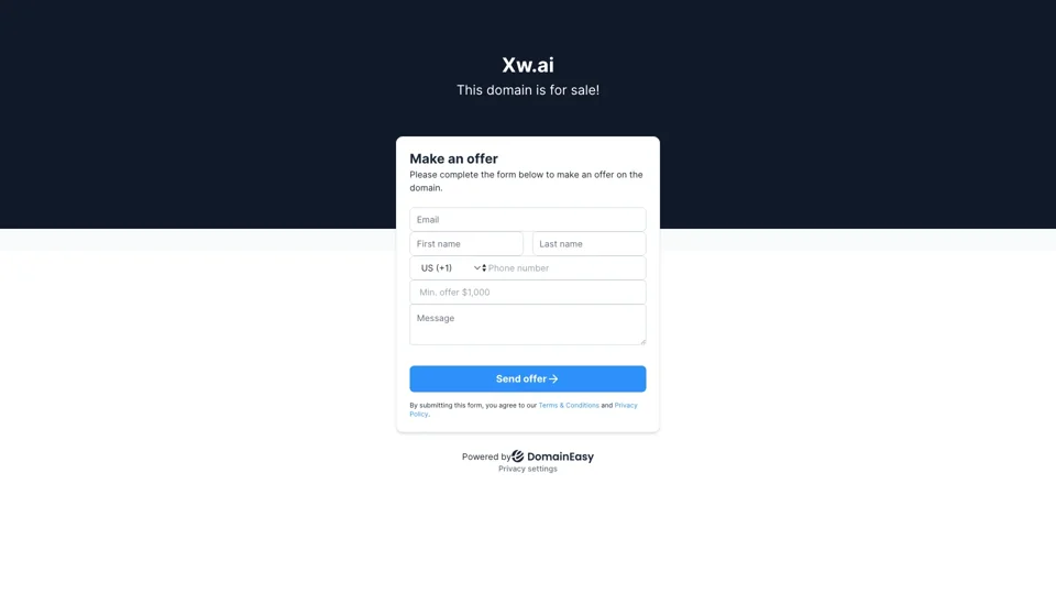 Xw.ai is for sale. Buy it today!