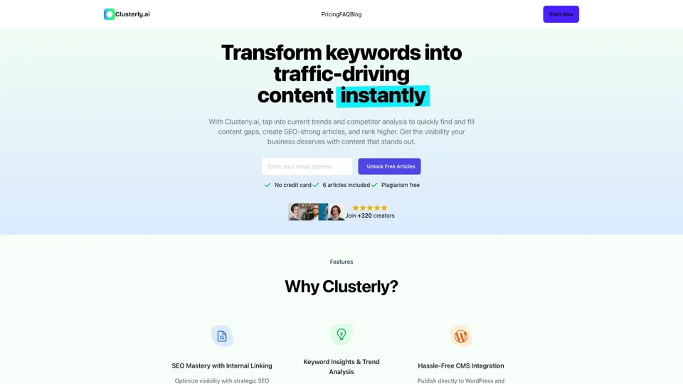 Clusterly.ai | Automated Keyword Clustering for Top-Tier Content