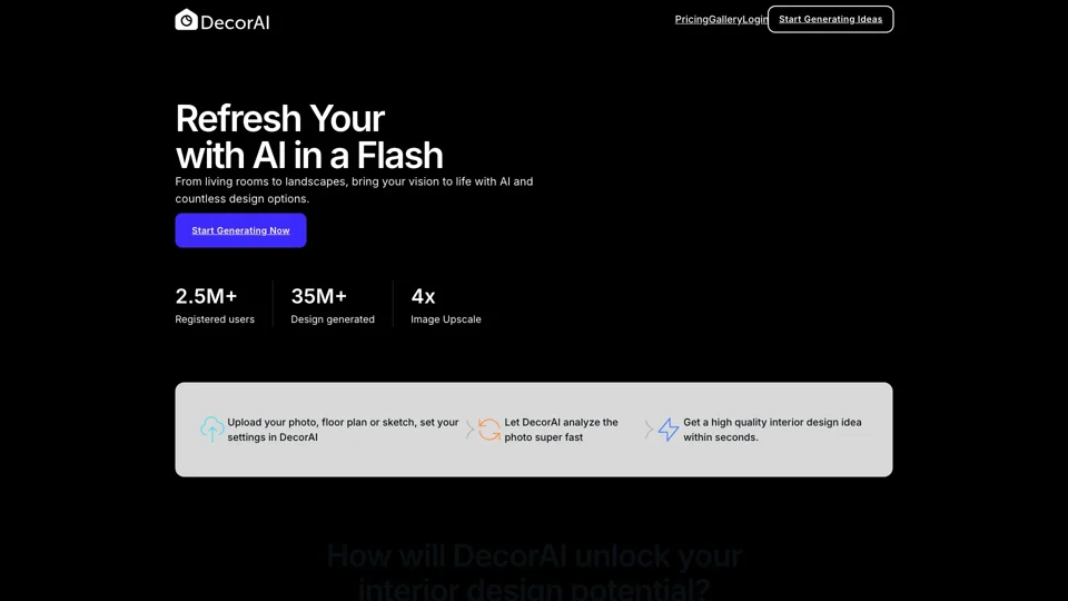 Generate Interior Ideas in Seconds - DecorAI