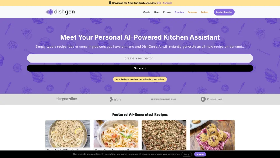DishGen | AI Recipes | AI Recipe Generator