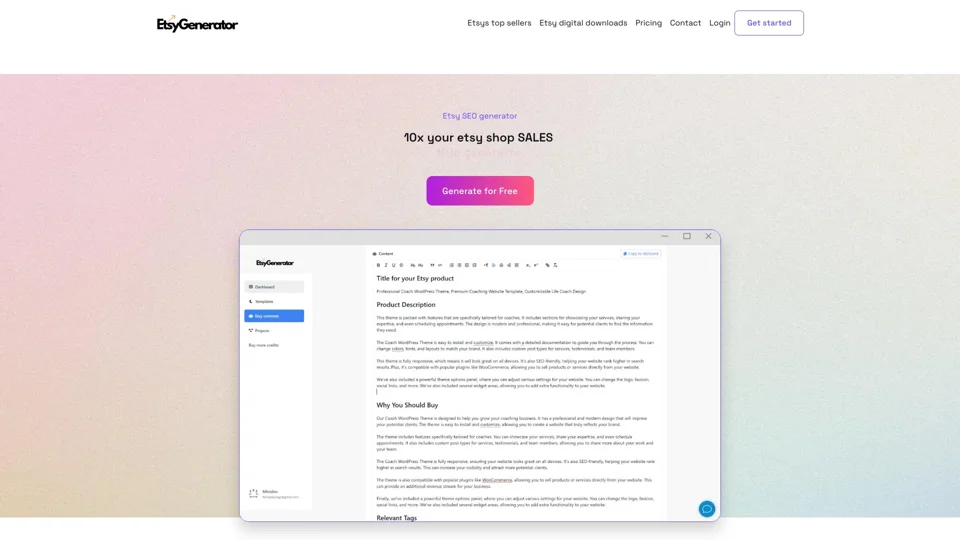 etsy description generator, etsy tags generator - The AI superpower for etsy sellers, how to write etsy descriptions