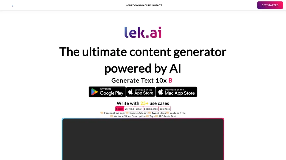 Lek.ai - The ultimate content creator toolkit powered by AI