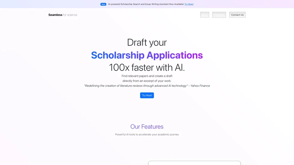 Seamless - AI Literature Review Tool for Scientific Research