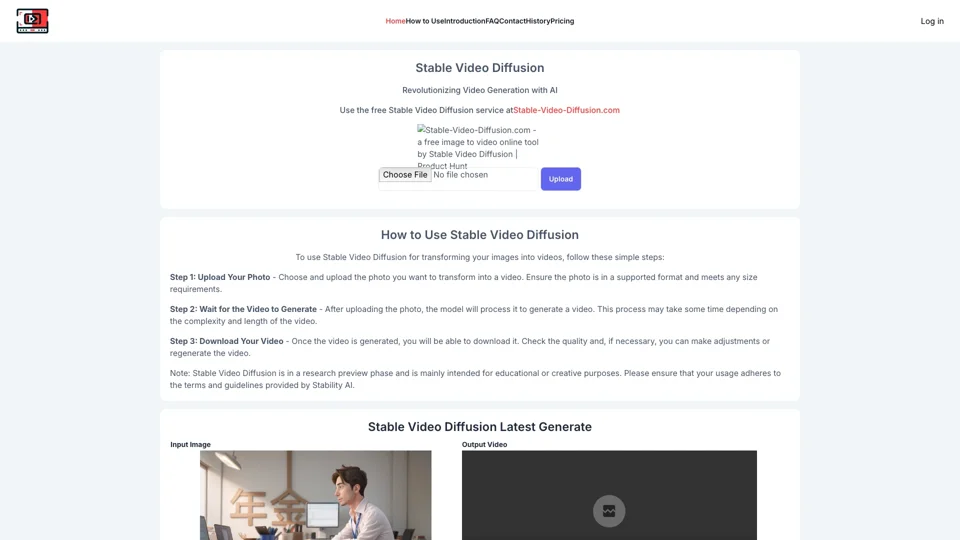 Free Stable Video Diffusion | SVD | Stable Image to Video Generation | stable-video-diffusion.com